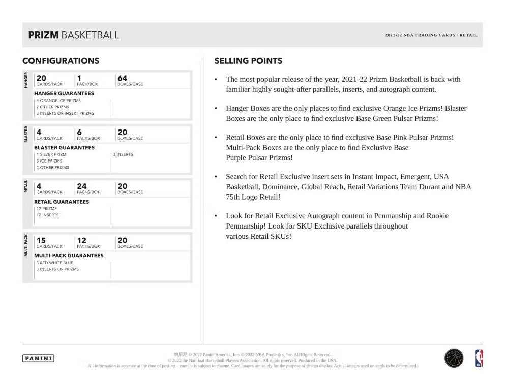 2021-22 Panini Prizm Basketball Blaster