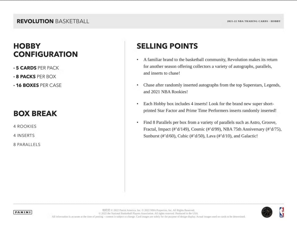 2021-22 Panini Revolution Basketball Hobby