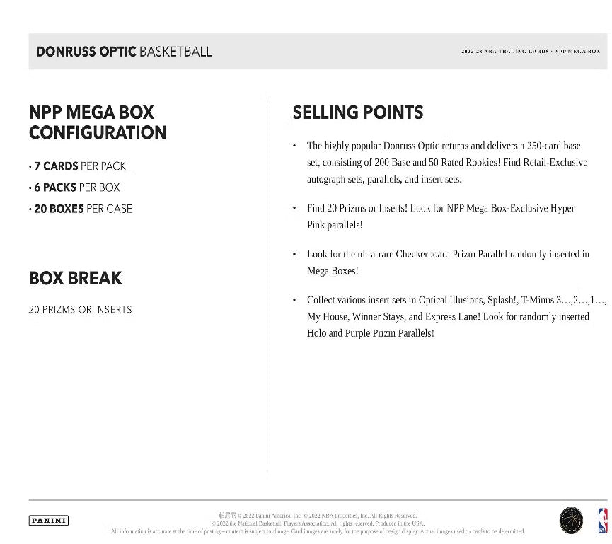 2022-23 Panini Donruss Optic Mega Basketball Box