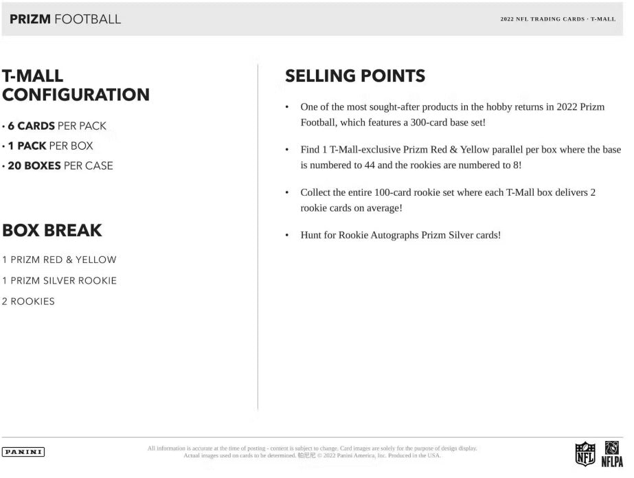 2022 Panini Prizm Football Asia Tmall (20 Boxes) Case