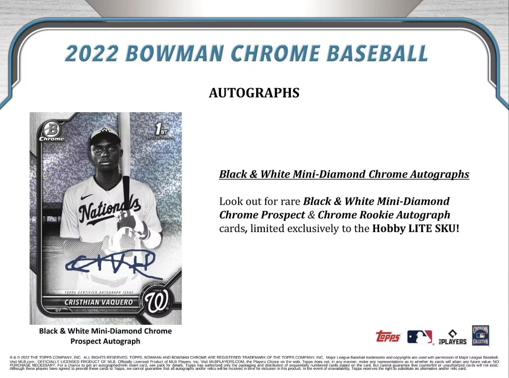 2022 Bowman Chrome Baseball LITE Box