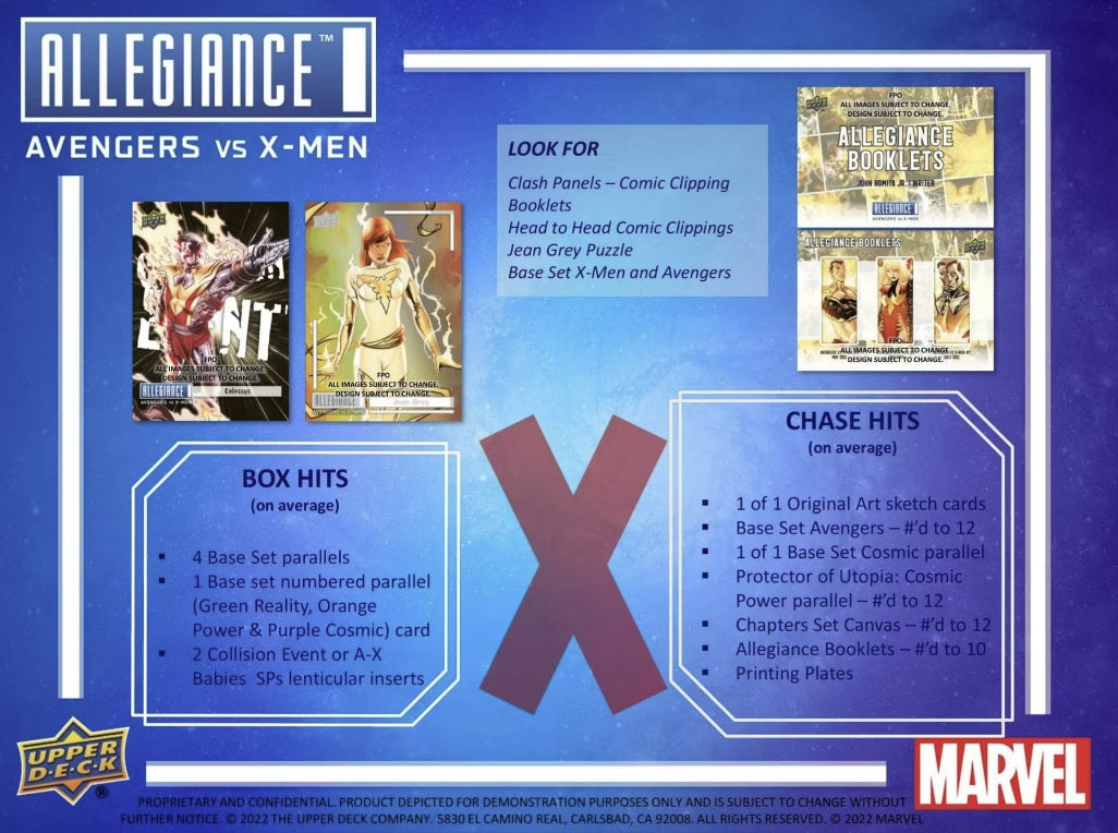 2023 Upper Deck Marvel Allegiance: Avengers VS X-Men Hobby Box