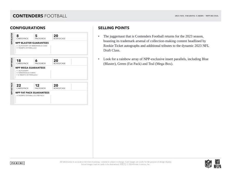 2023 Panini Contenders Football Blaster Box