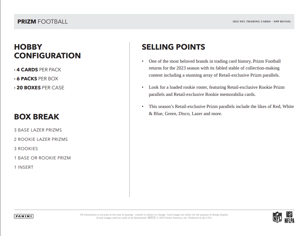 2023 Panini Prizm Football Blaster