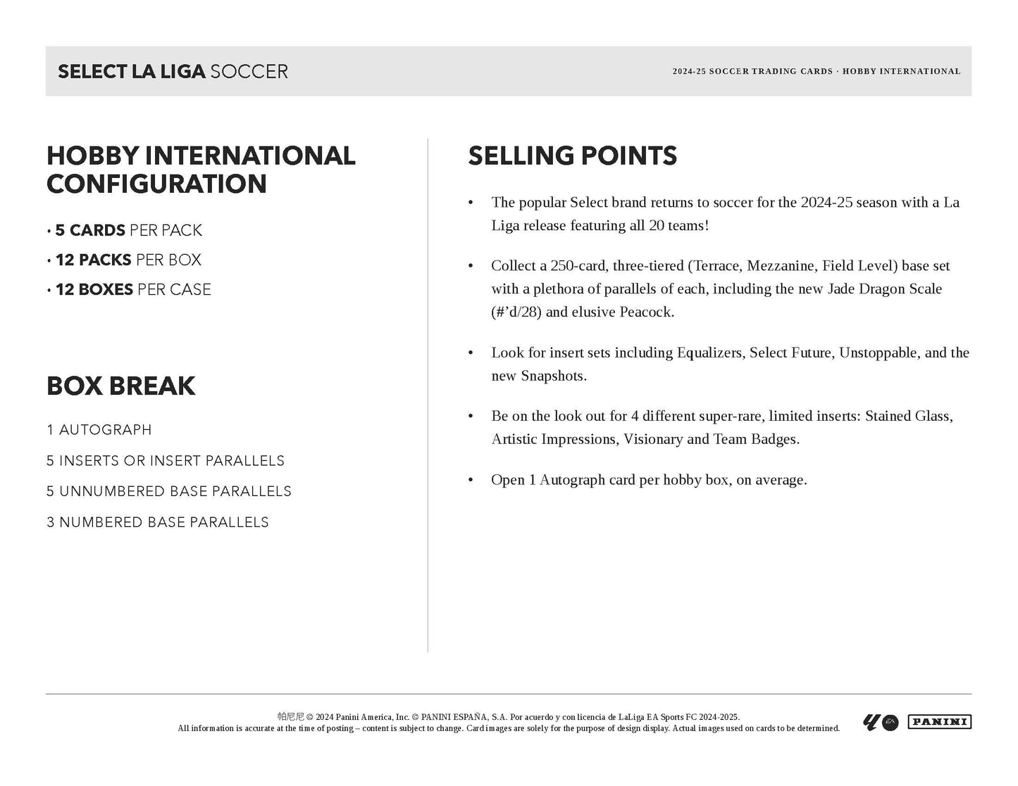 2024-25 Panini Select La Liga Soccer Hobby International Box