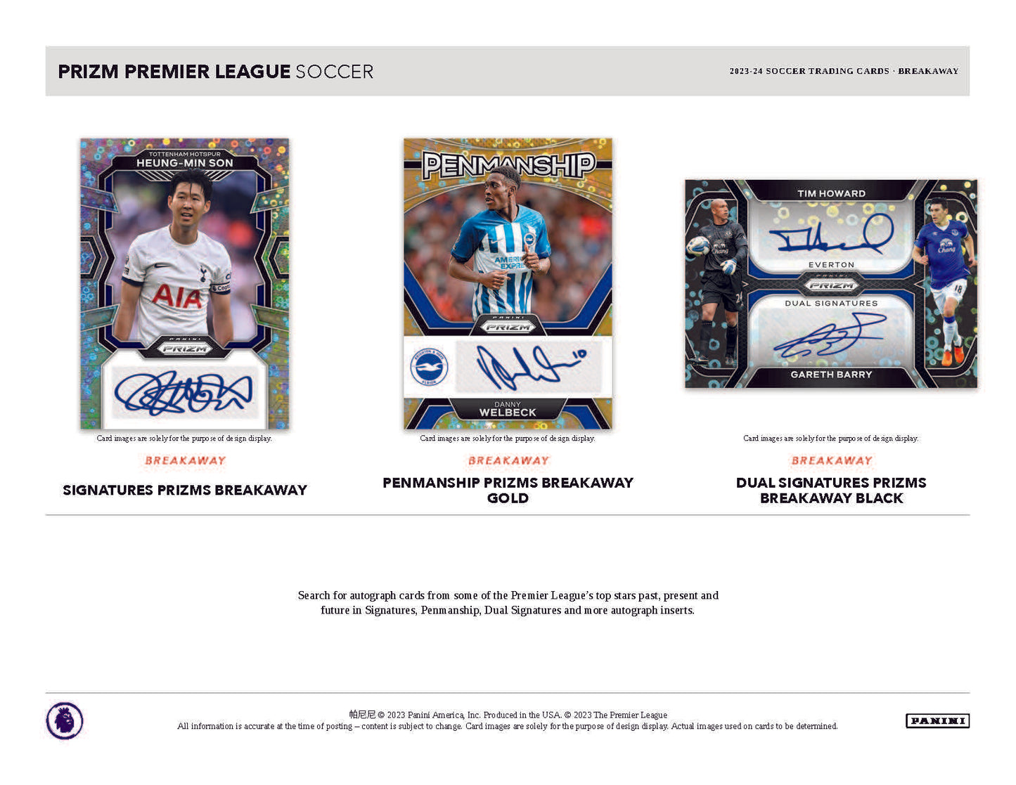 2023-24 Panini Prizm Premier League EPL Soccer Breakaway