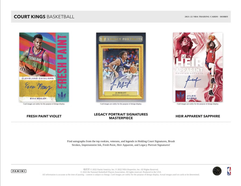 2021-22 Panini Court Kings Basketball Hobby