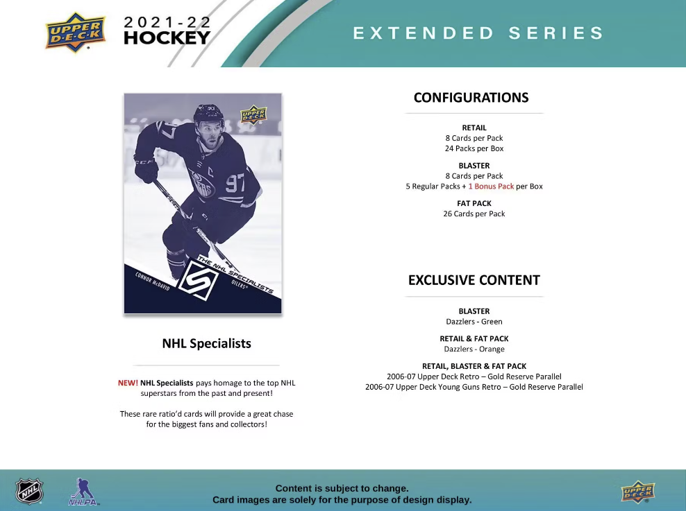 2021-22 Upper Deck Extended Series Hockey Retail Box