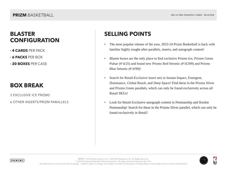 2023-24 Panini Prizm Basketball Blaster (Ice Prizms)