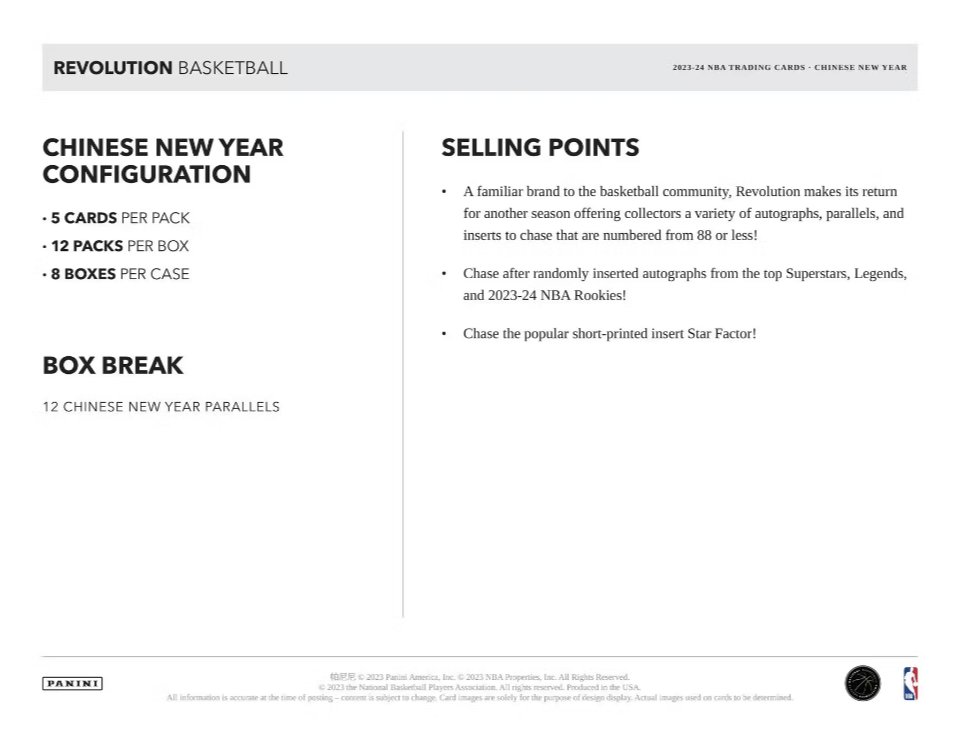 2023-24 Panini Revolution Chinese New Year Basketball Box