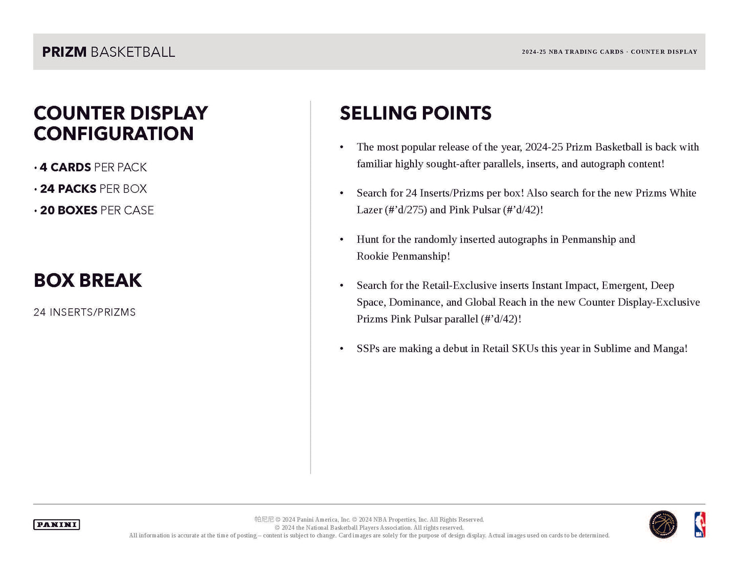 2024-25 Panini Prizm Basketball Retail Box