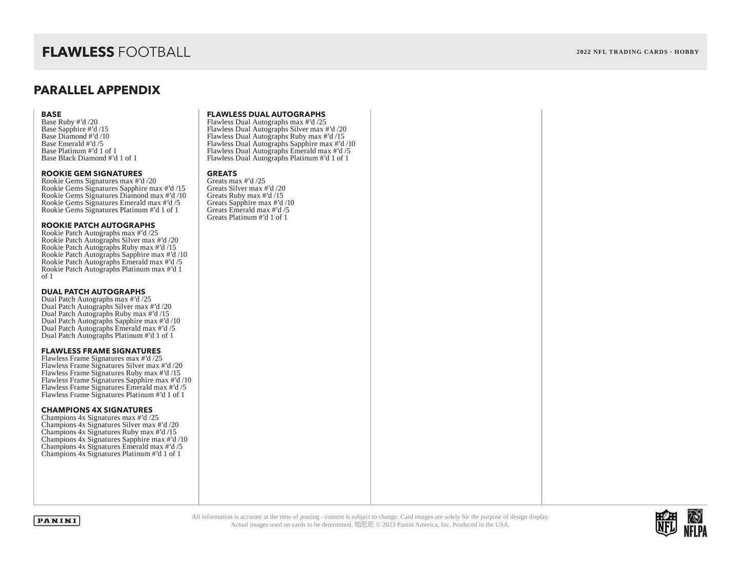 2022-23 Panini Flawless Football Fotl Case