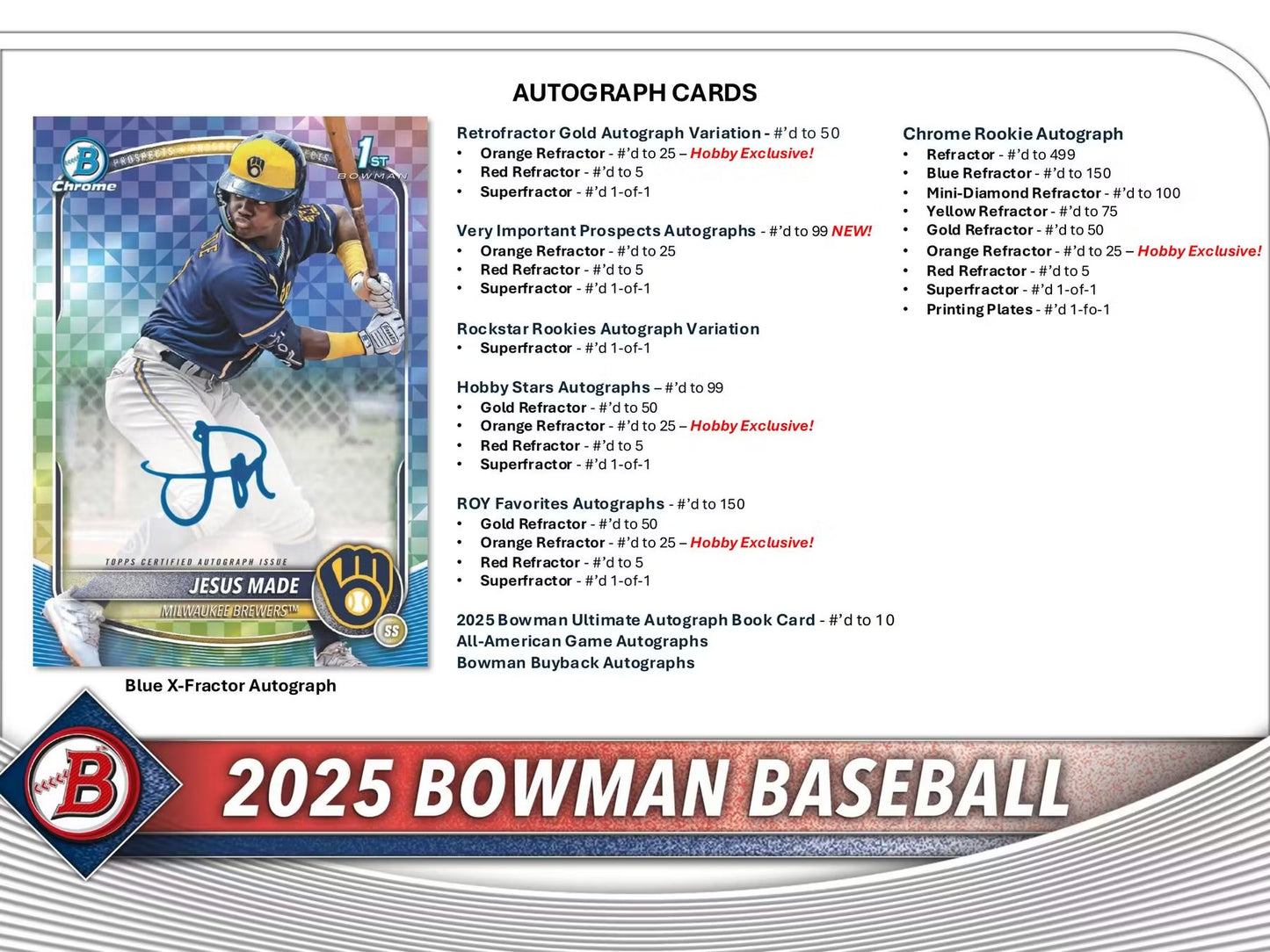 2025 Topps Bowman Baseball Hobby Box