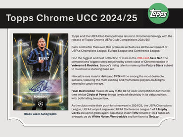 2024-25 Topps Chrome UEFA Club Competitions Soccer Jumbo Box