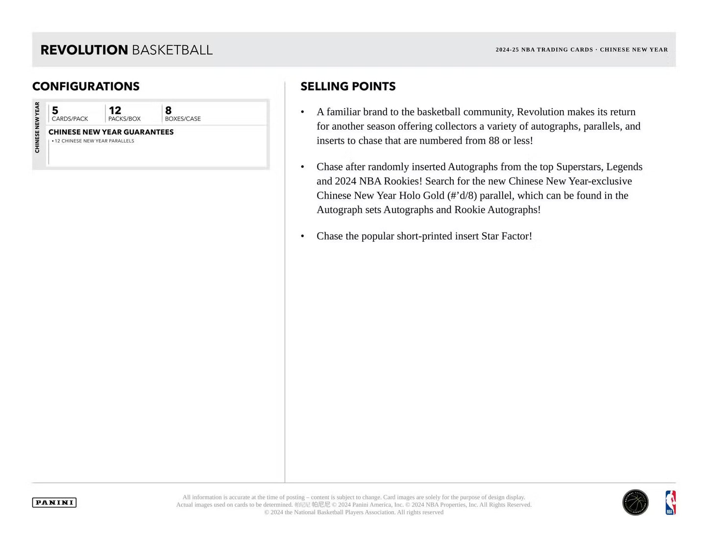 2024-25 Panini Revolution Chinese New Year Basketball Box
