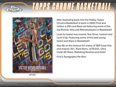 2024-25 Topps Chrome Basketball Hobby Box