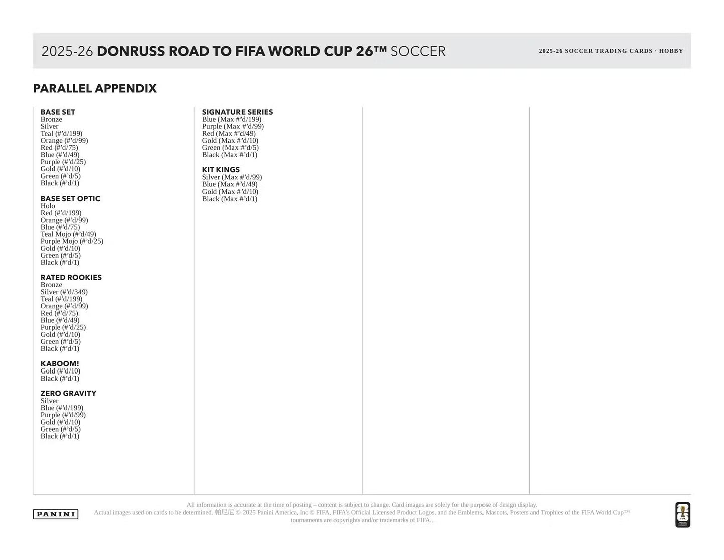 2025-26 Panini Donruss Road To FIFA World Cup Hobby Box