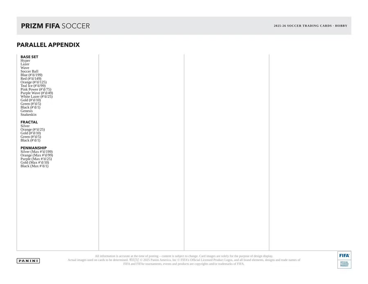 2025-26 Panini Prizm FIFA Soccer Hobby Box