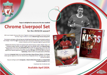 2023-24 TOPPS CHROME LIVERPOOL FC SOCCER TEAM SET
