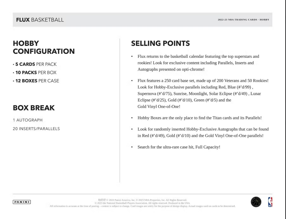 2022-23 Panini Flux Hobby