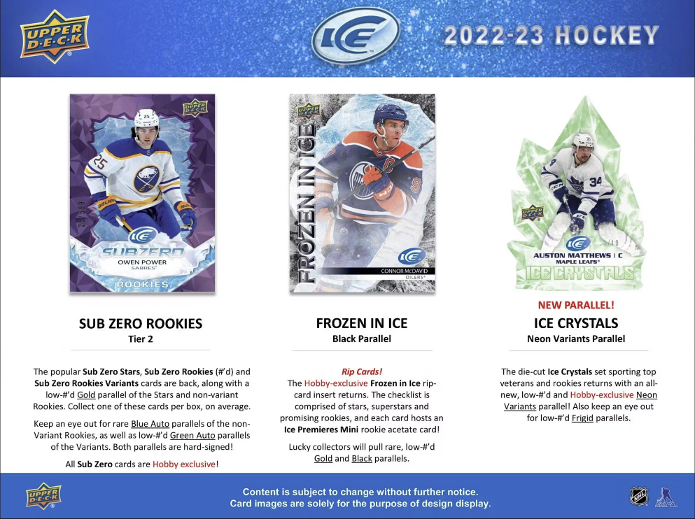 2022-23 Upper Deck Ice Hockey Hobby