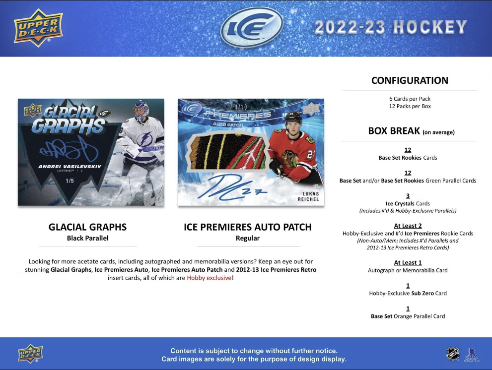 2022-23 Upper Deck Ice Hockey Hobby