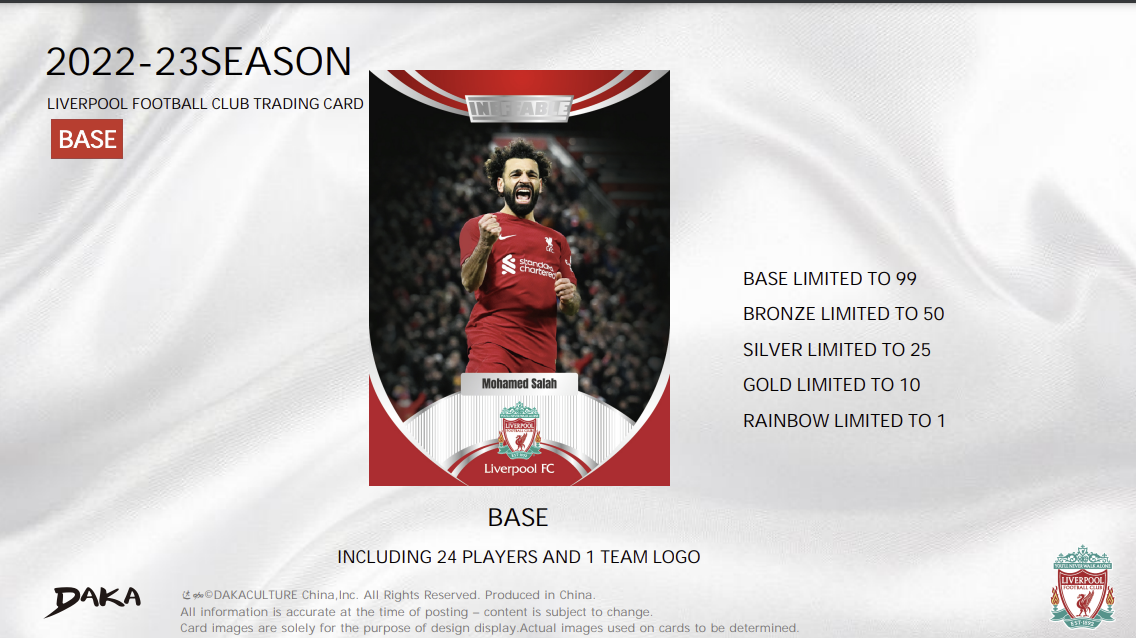 2022-23 Daka LIVERPOOL Ineffable FOOTBALL CLUB TRADING CARD