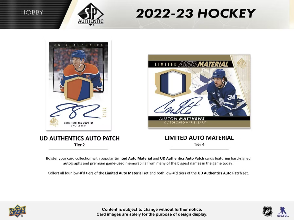 2022-23 Upper Deck SP Authentic Hockey Hobby