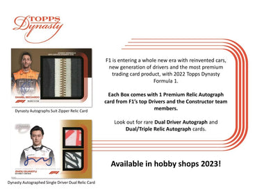 2022 Topps Dynasty F1 Formula 1 Racing Hobby 5-Box Case