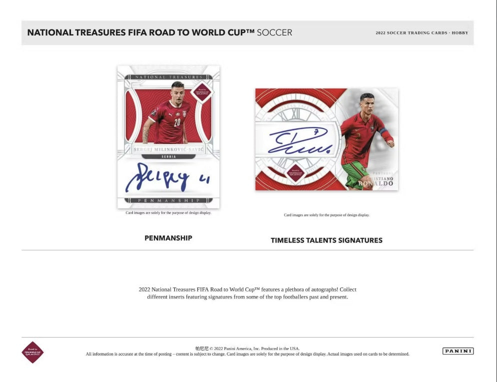 2022 Panini National Treasures Road to FIFA World Cup Soccer 1st Off The Line