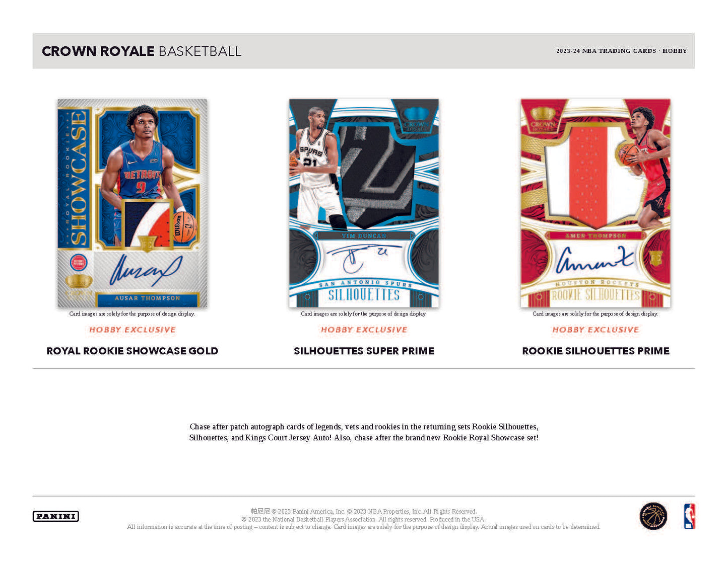 2023-24 Panini Crown Royale NBA Basketball Hobby