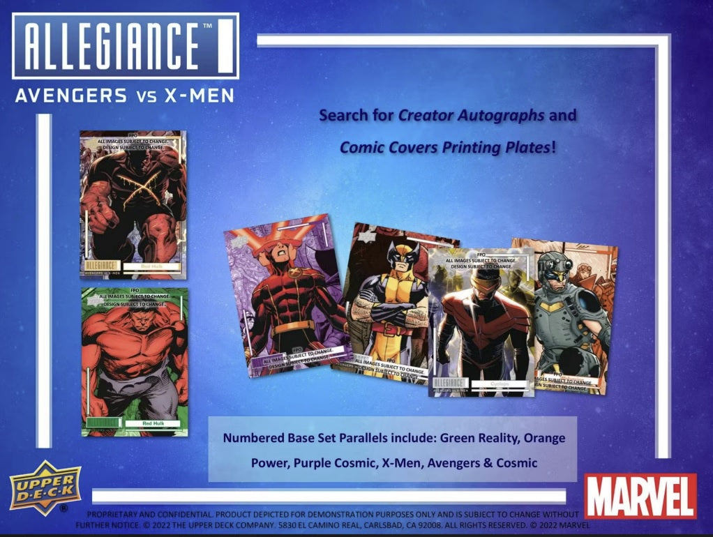2023 Upper Deck Marvel Allegiance: Avengers VS X-Men Hobby Box