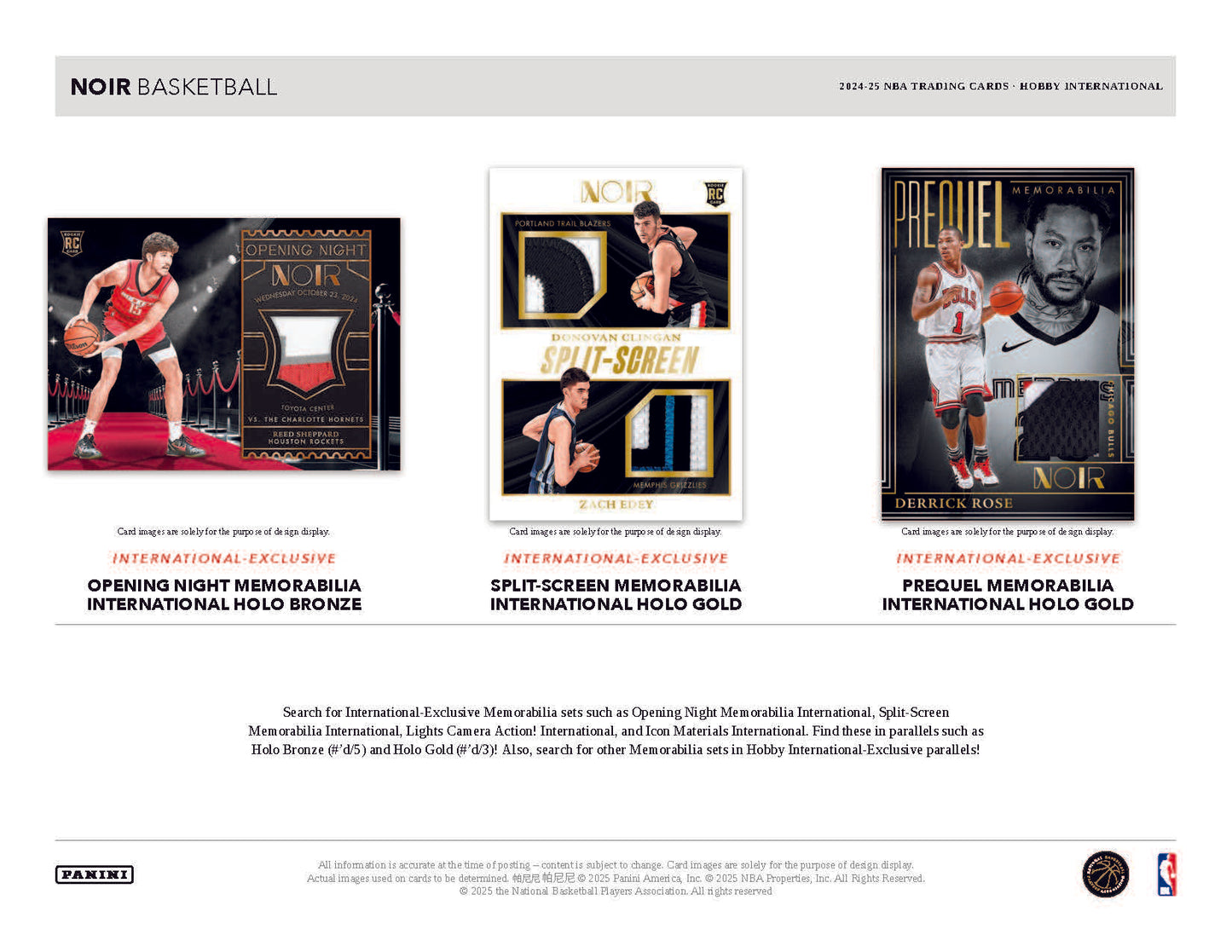 2024-25 Panini Noir Basketball International Box