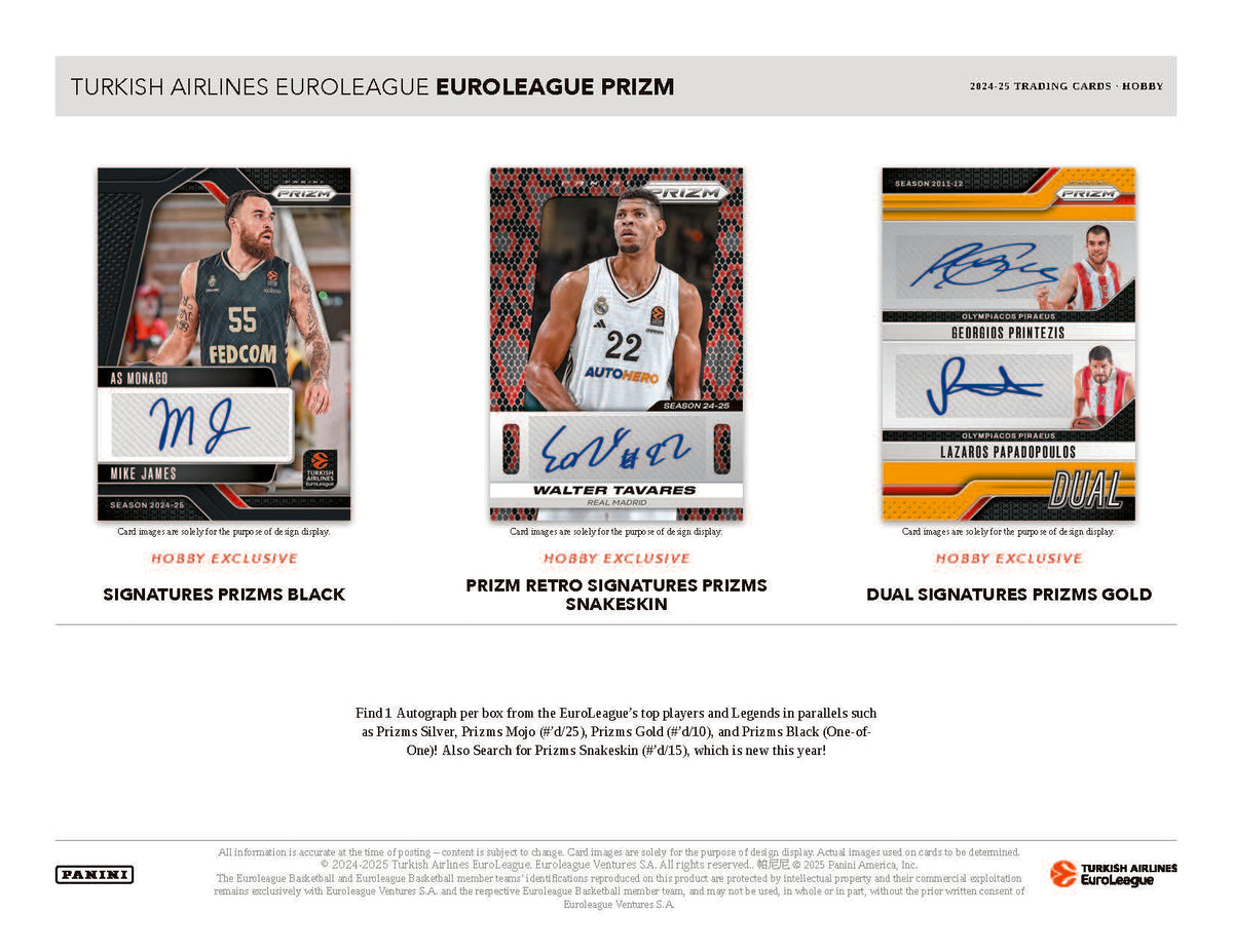 Panini Sport France | La collection officielle Panini 2024-25 Turkish Airlines EuroLeague est toujours disponible 🎉 Avant les matchs de ce soir, découvrez Panini Sport France | La collection officielle Panini 2024-25 Turkish Airlines EuroLeague est toujours disponible 🎉 Avant les matchs de ce soir, découvrez