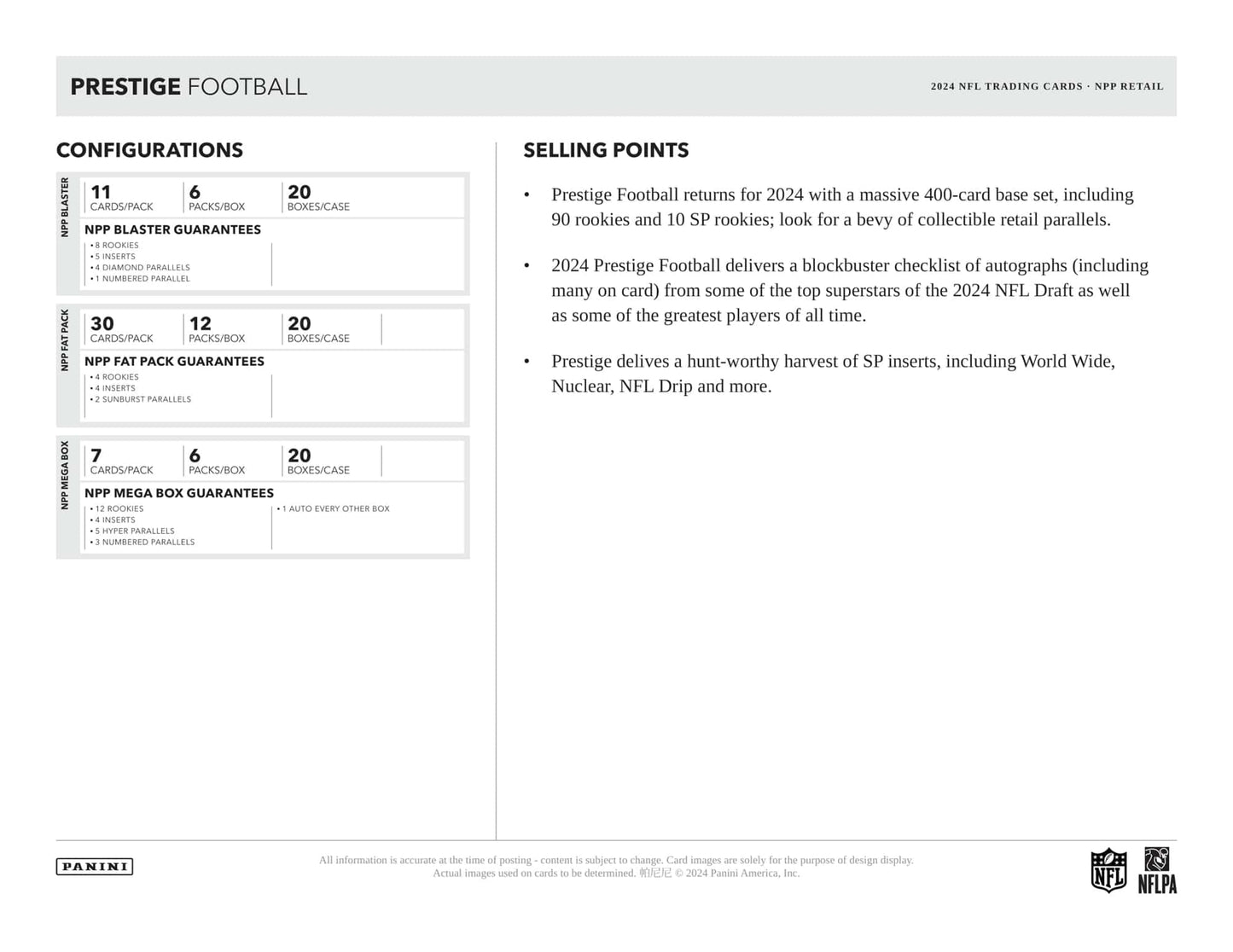 2024 Panini Prestige Football Mega Box