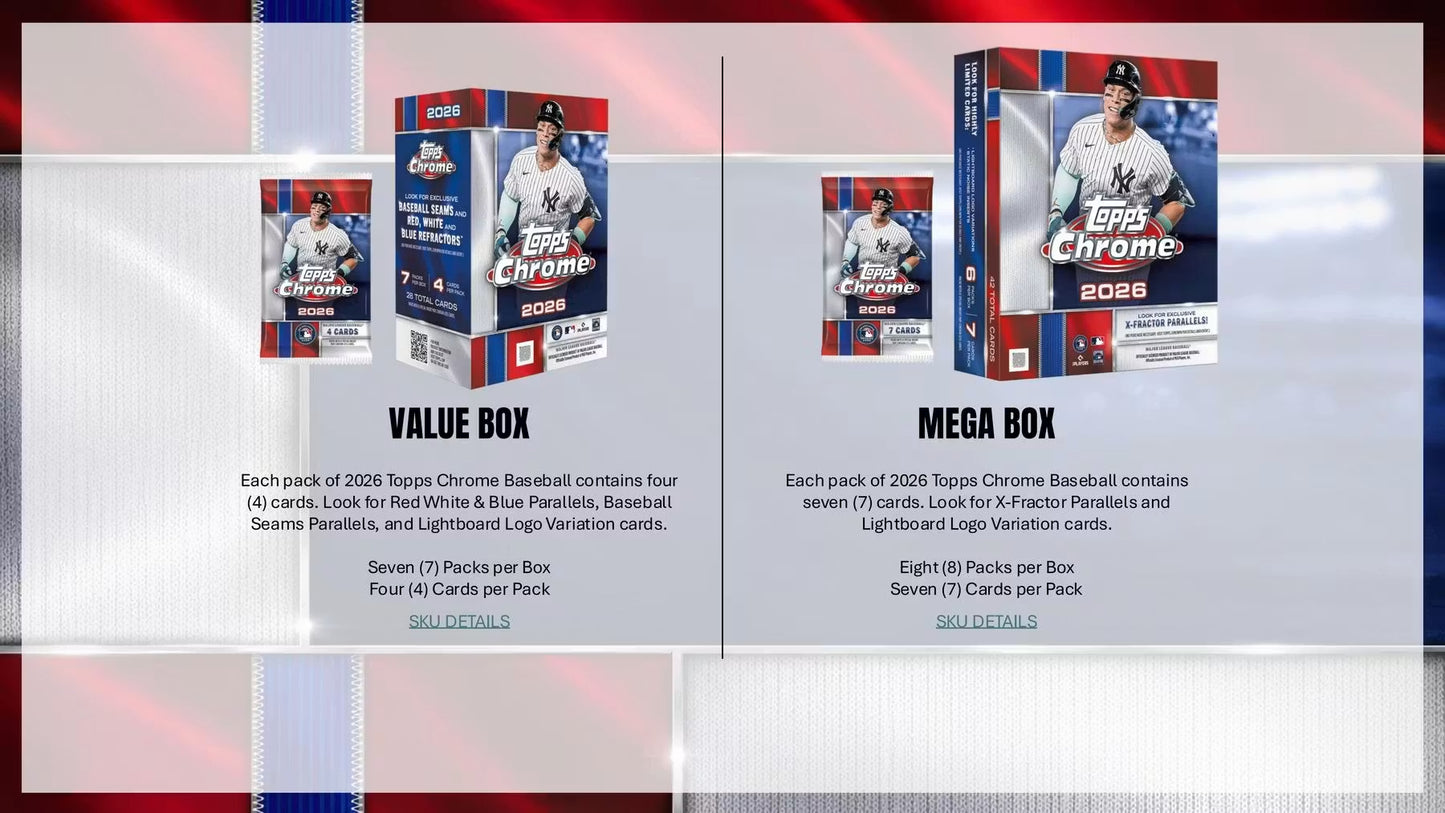 2026 Topps Chrome Baseball Mega Box