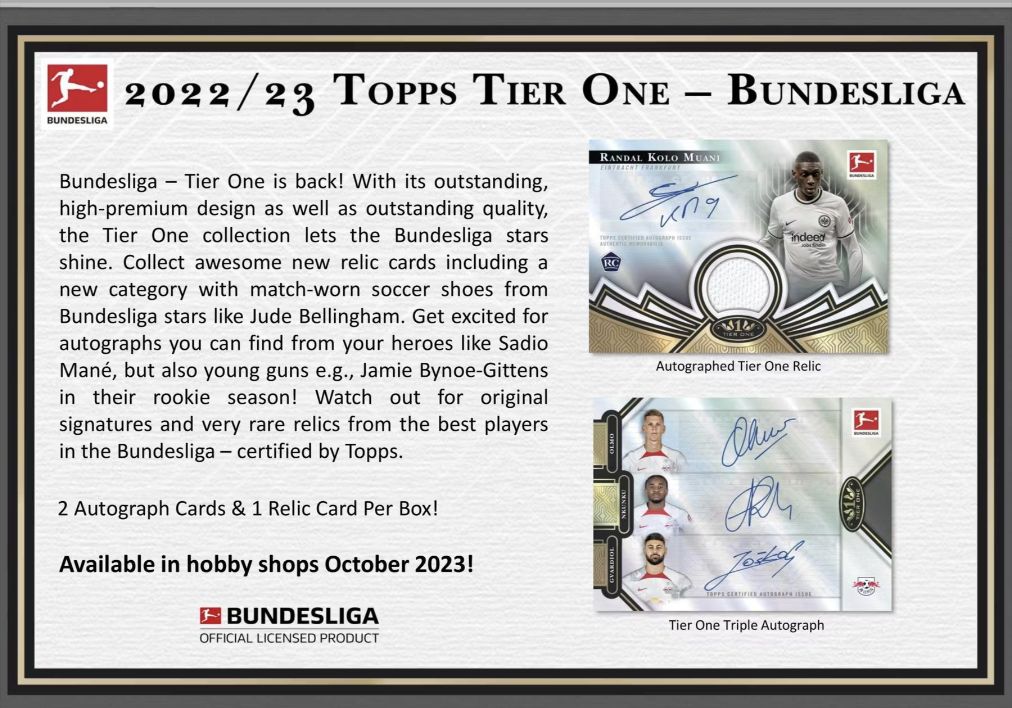 2022-23 Topps Tier One Bundesliga Soccer Hobby