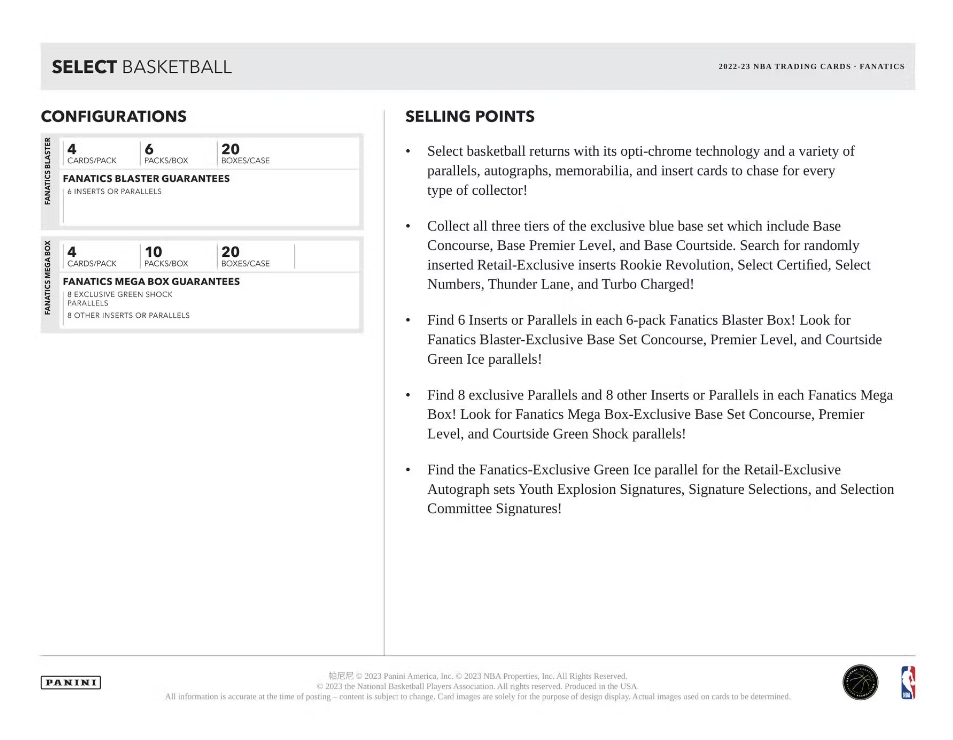 2022-23 Panini Select Basketball Fanatics Blaster Box (Green Ice Prizms)