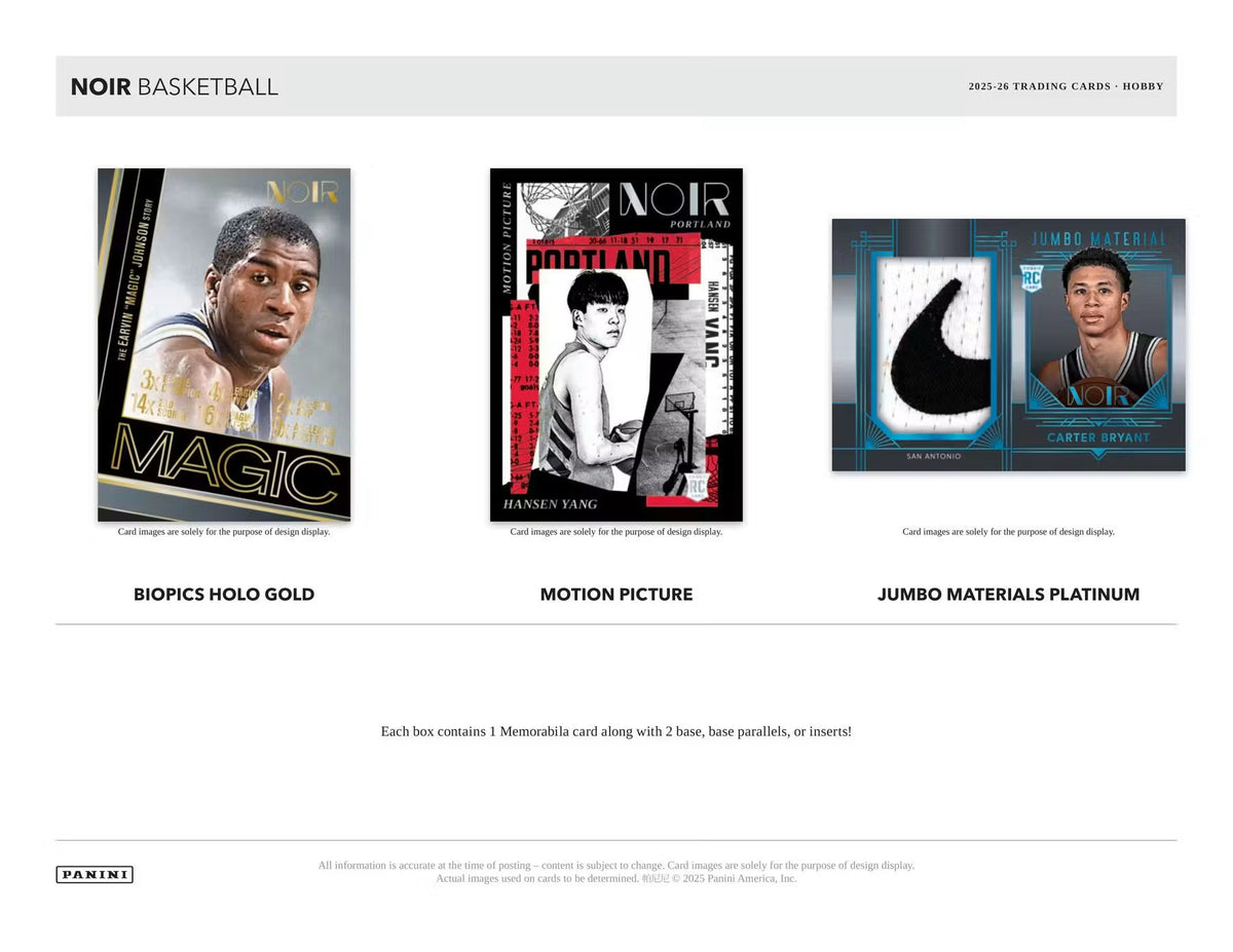 2025-26 Panini Noir Basketball Hobby Box