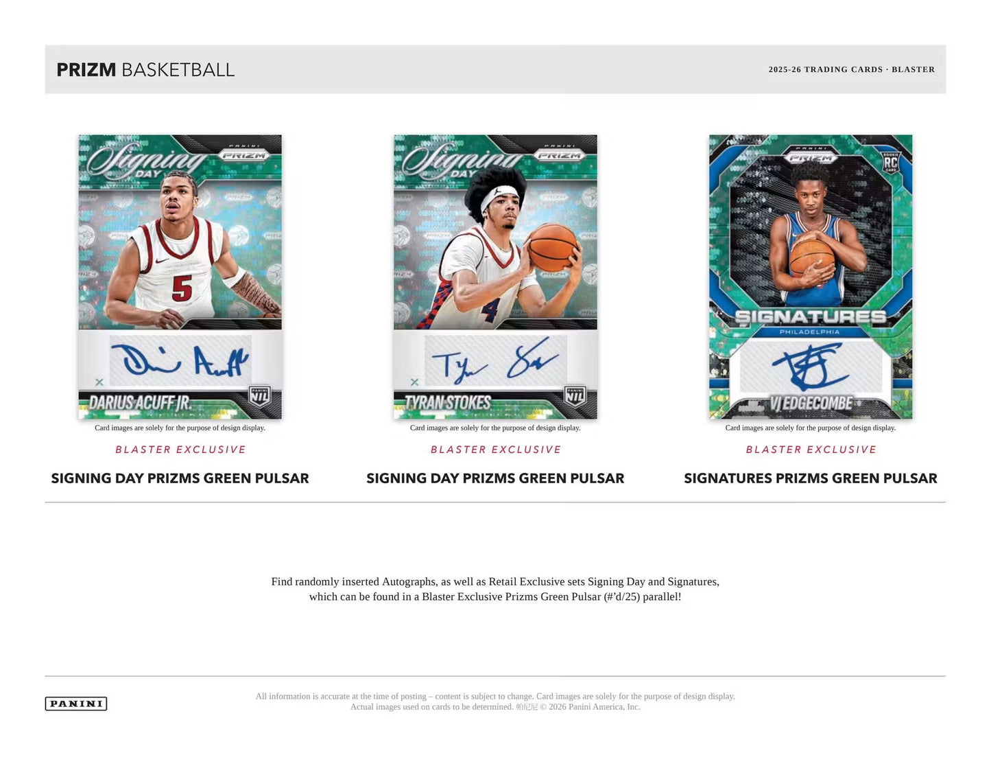 2025-26 Panini Prizm Basketball Blaster Box