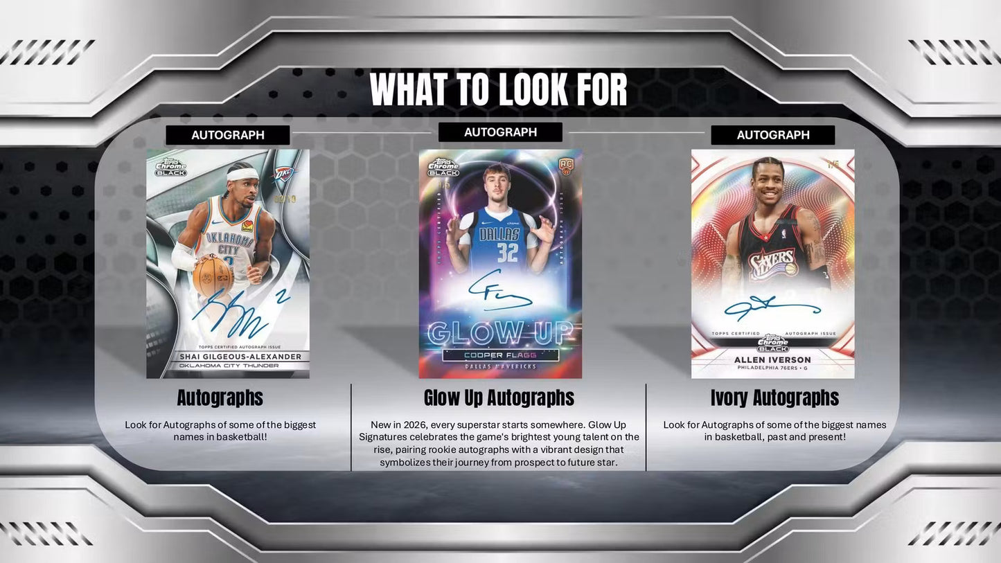 2025-26 Topps Chrome Black Basketball Hobby Box