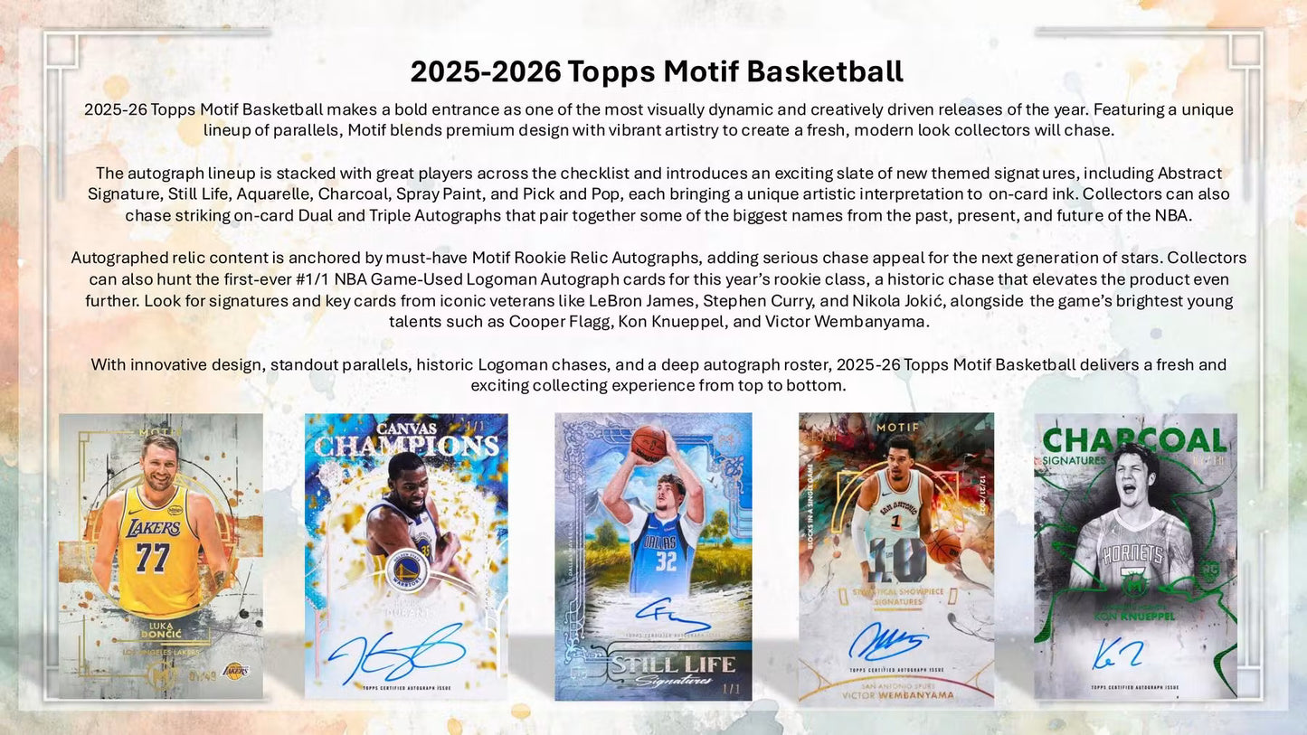 2025-26 Topps Motif Basketball Hobby Box
