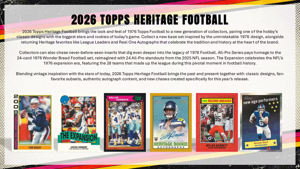 2026 Topps Heritage Football Blaster Box