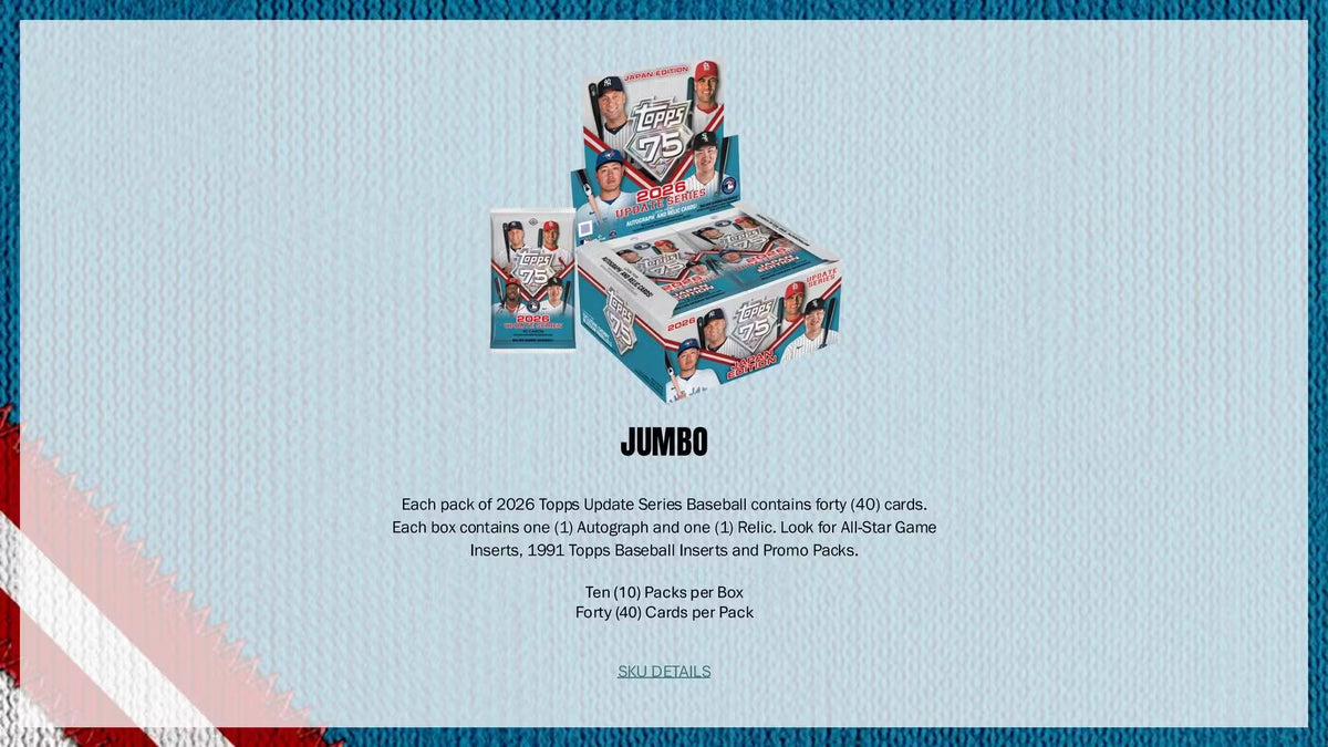 2026 Topps Baseball Update Jumbo Box