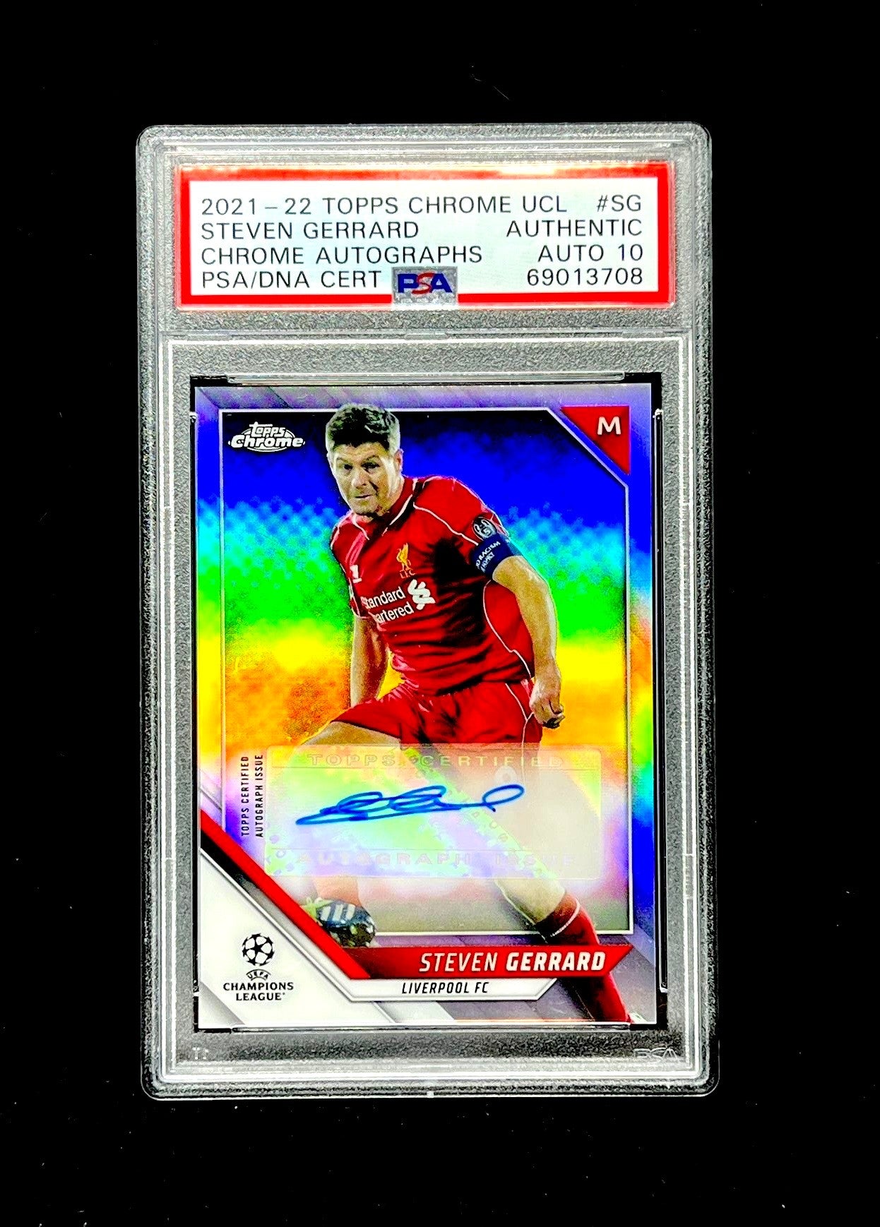 Steven Gerrard Topps Chrome UCL 2021-22 Chrome Autographs PSA Auto10