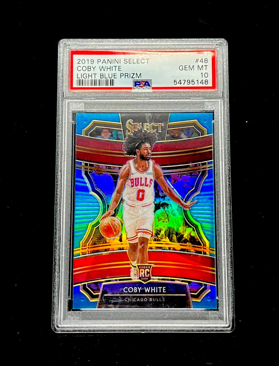 Coby White Panini Select 2019 Light Blue Prizm PSA 10 103/299