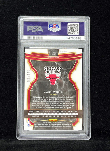 Coby White Panini Select 2019 Light Blue Prizm PSA 10 103/299