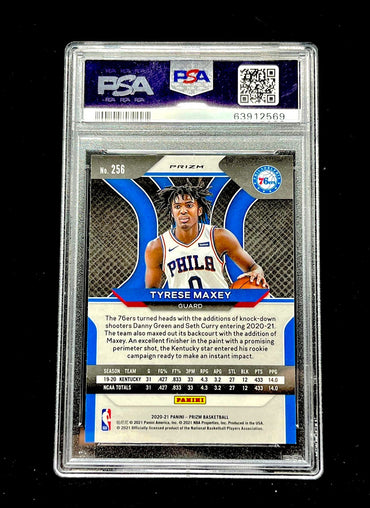 Tyrese Maxey Panini Prizm 2020 Silver RC Prizm PSA9