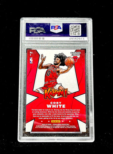 Coby White Panini Crown Royale 2019 Kaboom PSA10