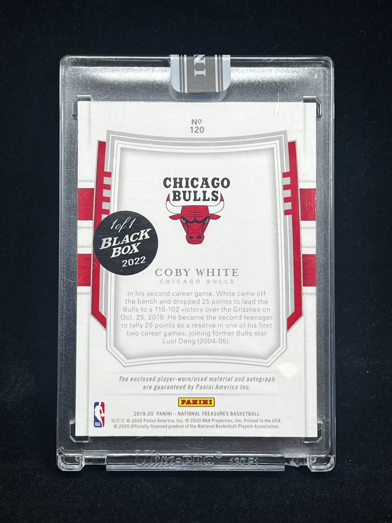 Coby White Panini Black Box 2022 1/1